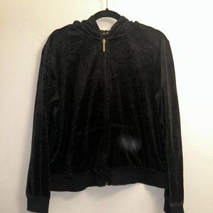 Black Velour Track Suit Set